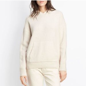Vince Pullover Soft Wool Cream Off White Neutral Hoodie Sweatshirt Size Small